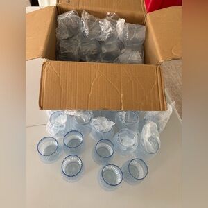 Set of 50 blue plastic cups